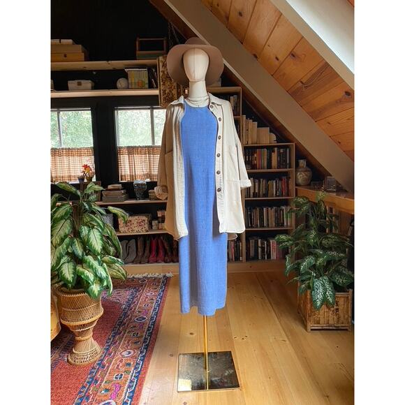 Blue Linen Dress Vintage - Picture 2 of 10